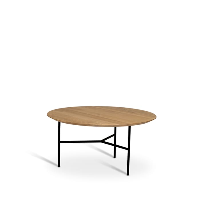 Tribeca soffbord - ek lack, svarta ben, ø80 - Mavis
