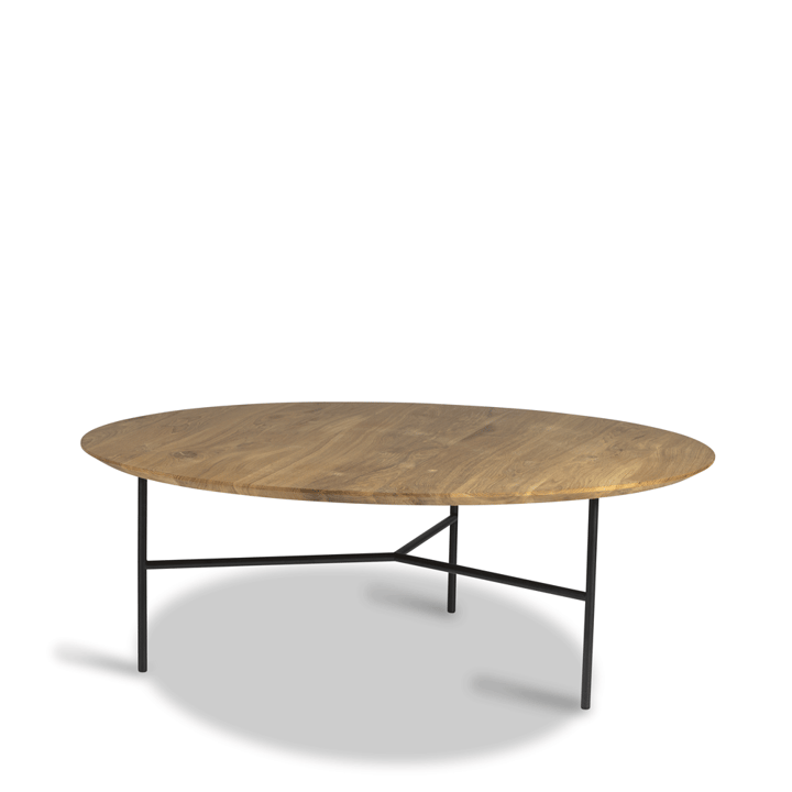Tribeca soffbord - ek olja rustik, svarta ben, ø110 - Mavis