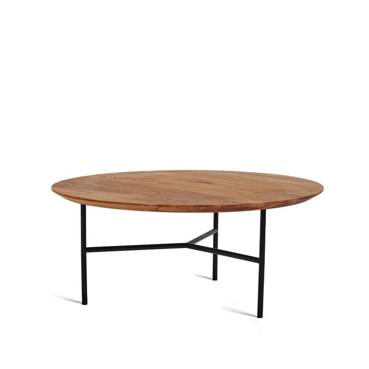 Tribeca soffbord - ek olja rustik, svarta ben, ø80 - Mavis