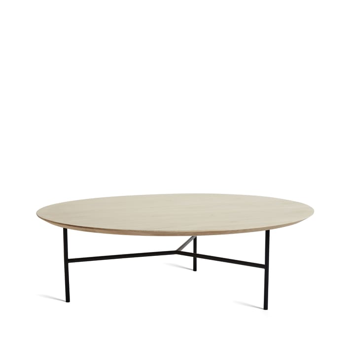 Tribeca soffbord - ek såpad rustik, svarta ben, ø110 - Mavis
