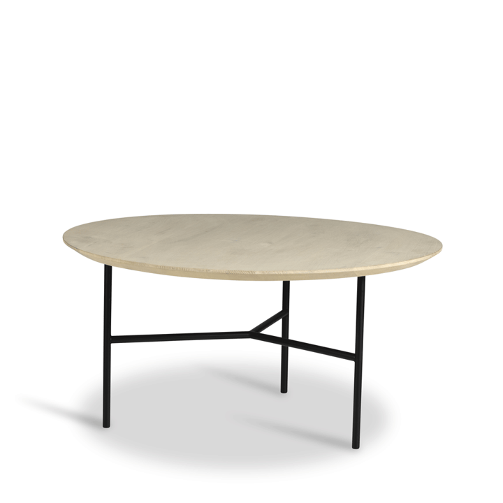 Tribeca soffbord - ek såpad rustik, svarta ben, ø80 - Mavis