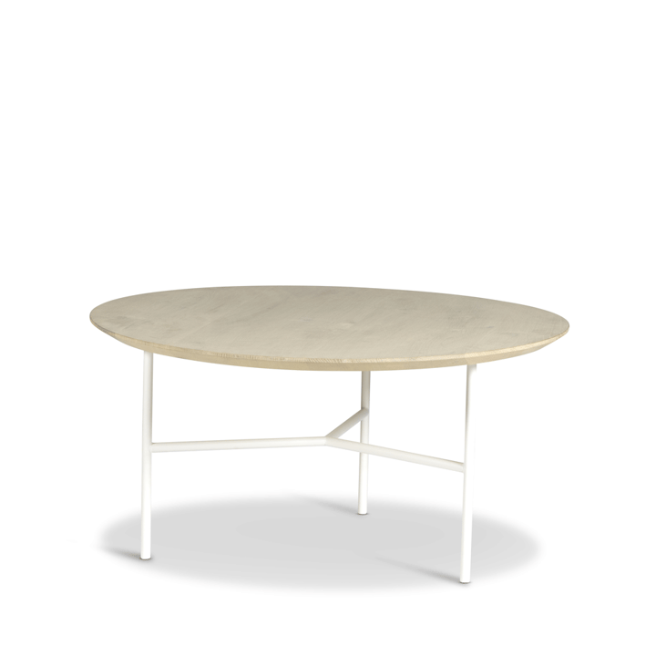 Tribeca soffbord - ek såpad rustik, vita ben, ø80 - Mavis