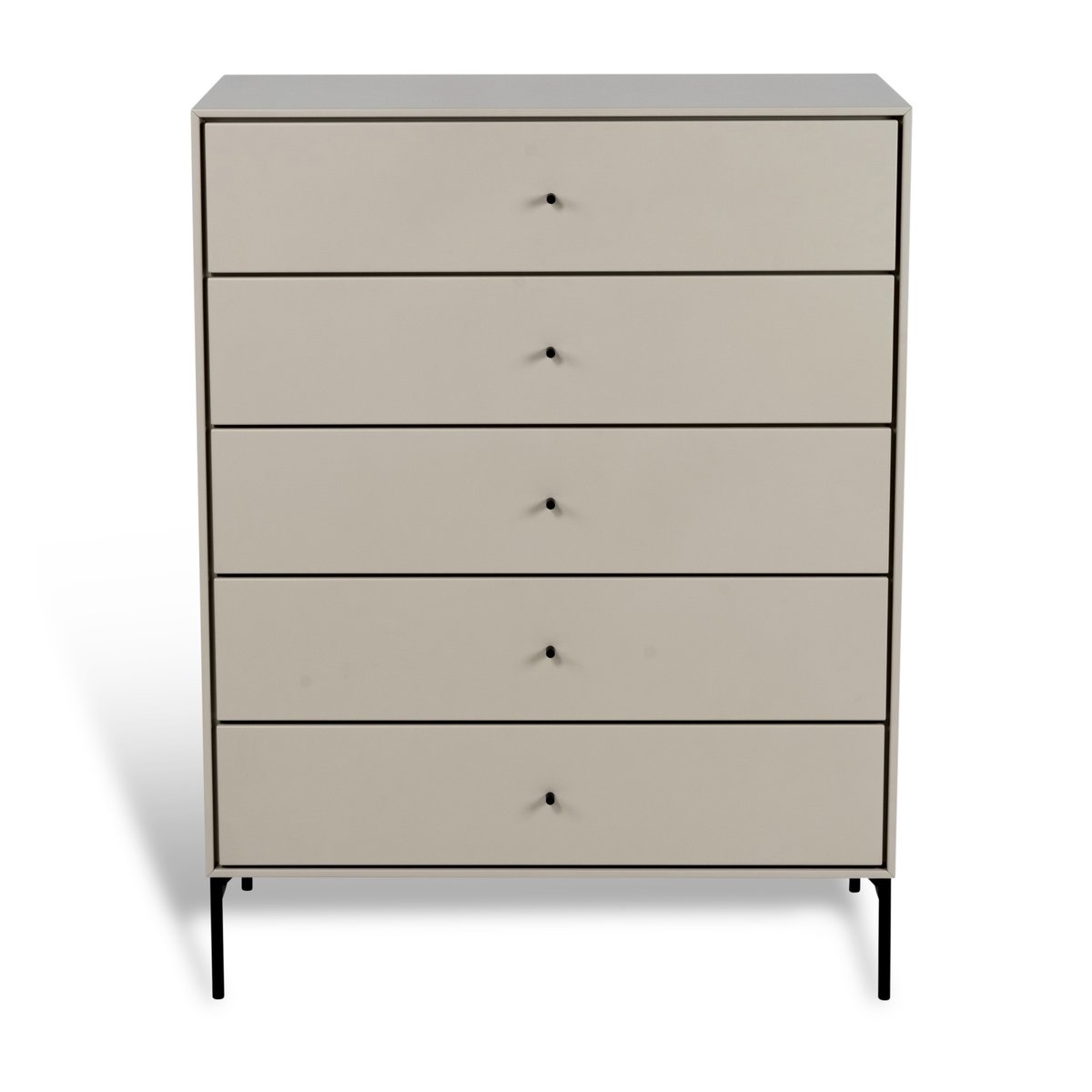Mavis Volt byrå 5 lådor beige Detaljer i svart | Skandinavisk Design | Byråer | Beige