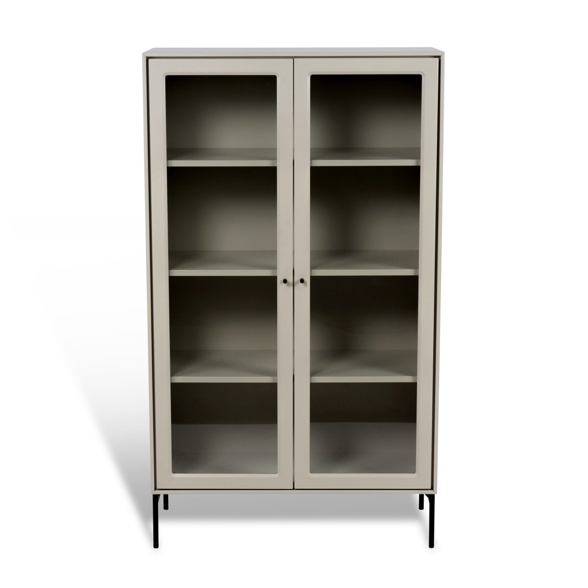 Mavis Volt vitrinskåp 130 cm beige Detaljer i svart