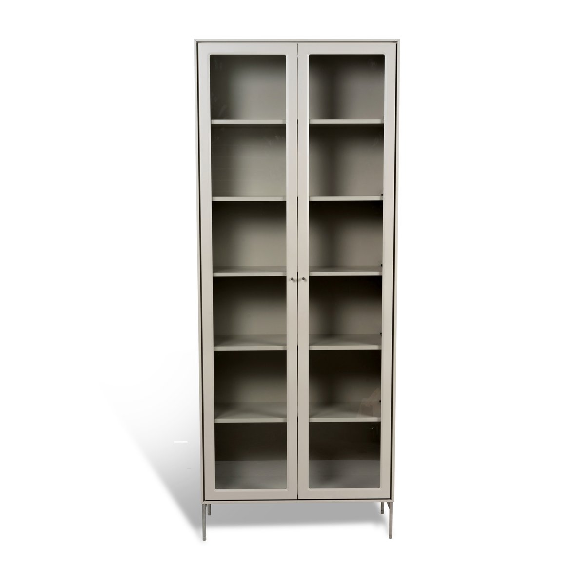 Mavis Volt vitrinskåp 190 cm beige Detaljer i rostfritt stål