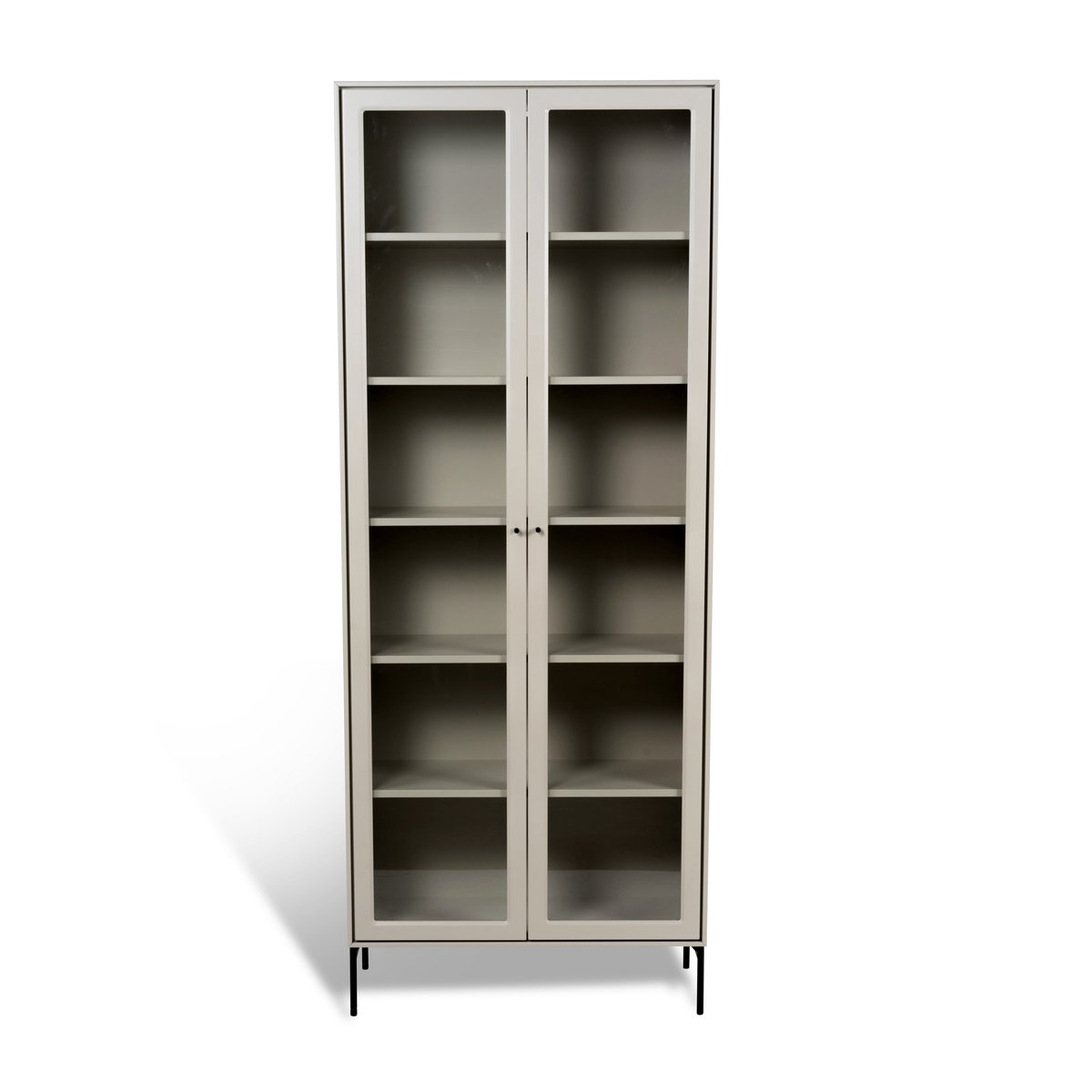 Mavis Volt vitrinskåp 190 cm beige Detaljer i svart