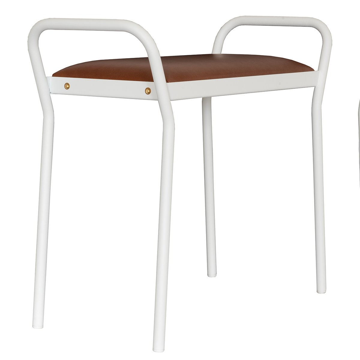 Maze Anyone pall Vit med vintage cognac läder | Skandinavisk Design | Pallar | Vit