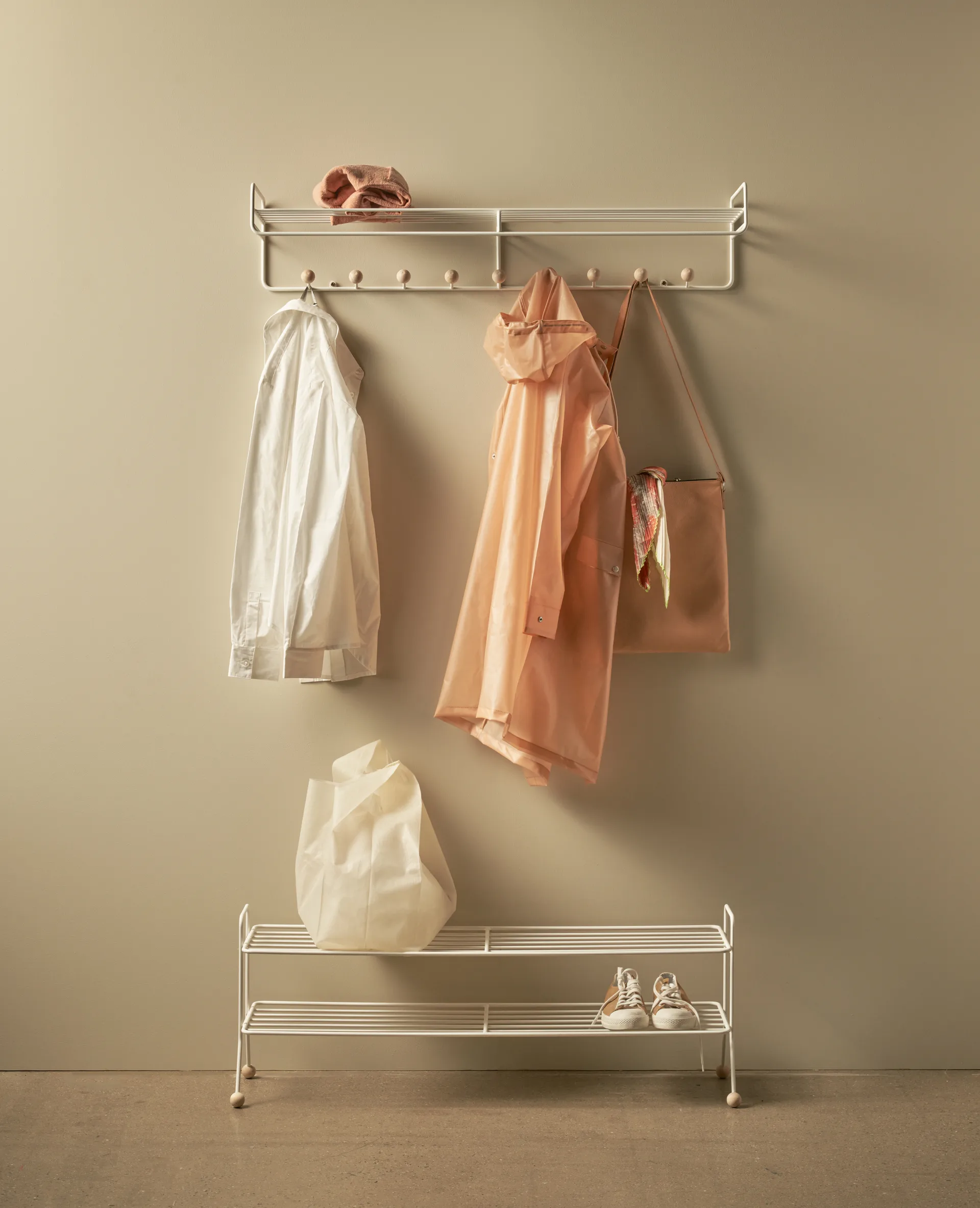 Bill Hat rack L hatthylla, Greige Maze