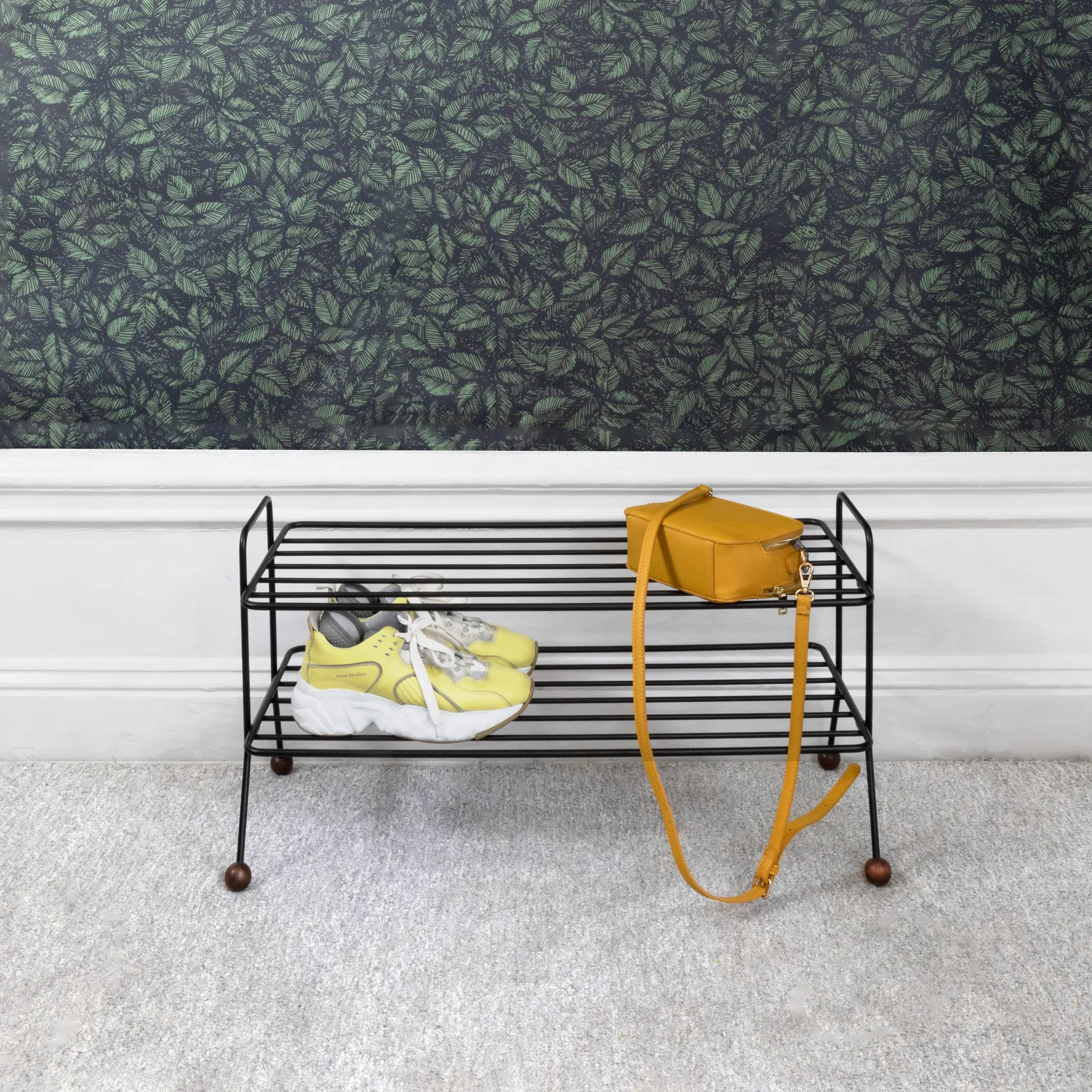 Bill Shoe Shelf, Svart-mörkbrun Maze