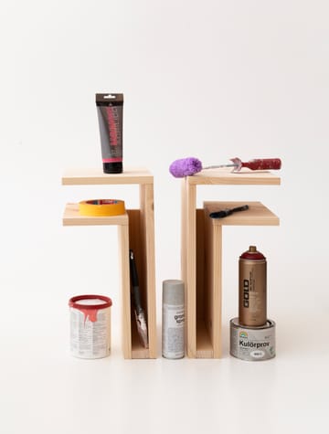 F-shelf Play DIY vägghylla - Pine, left - Maze