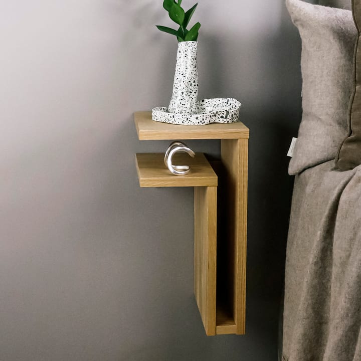 F-shelf vägghylla ek, Hylla åt vänster Maze
