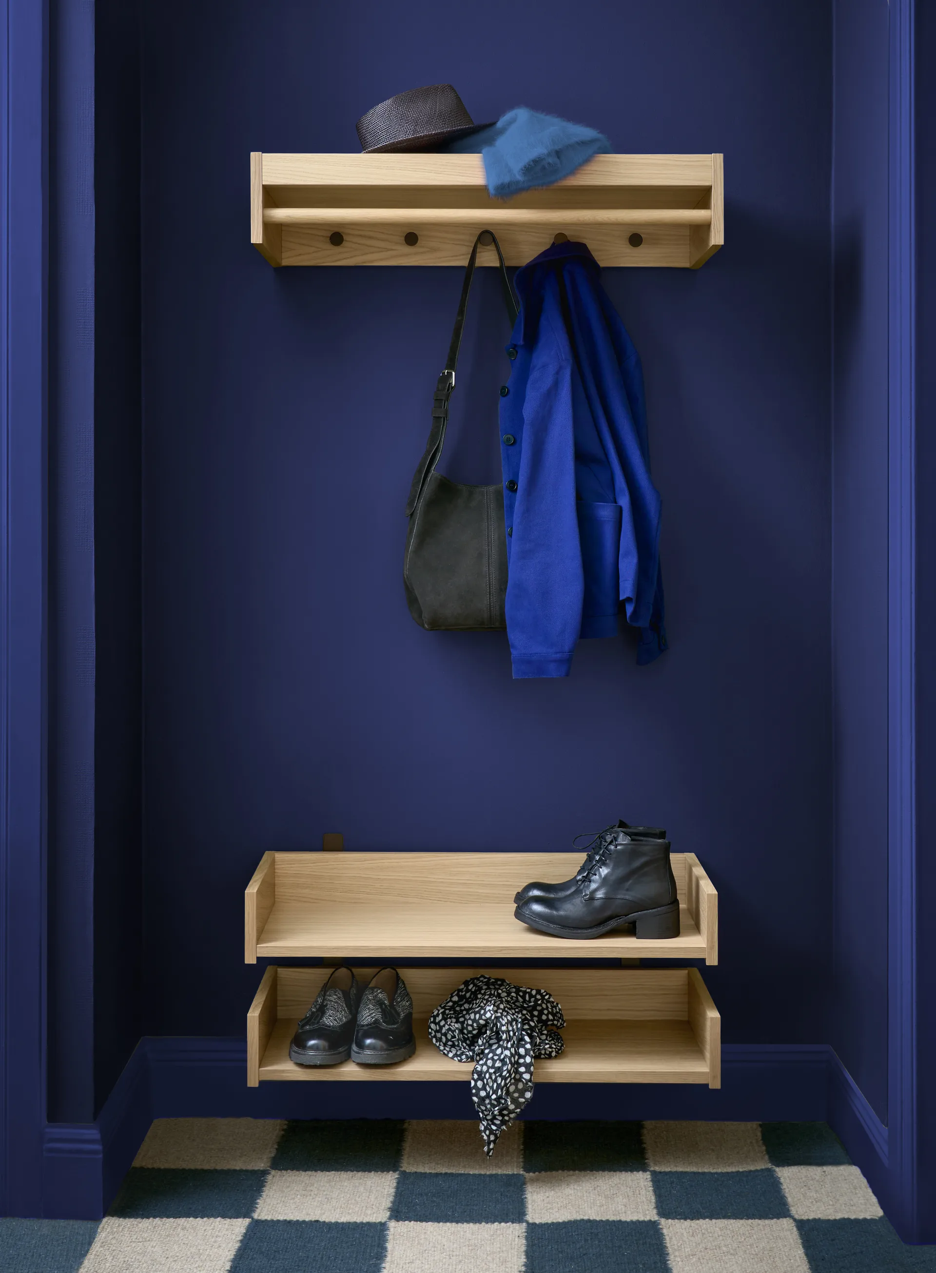 Gentle hatthylla, Ek, 78x15x32 cm Maze