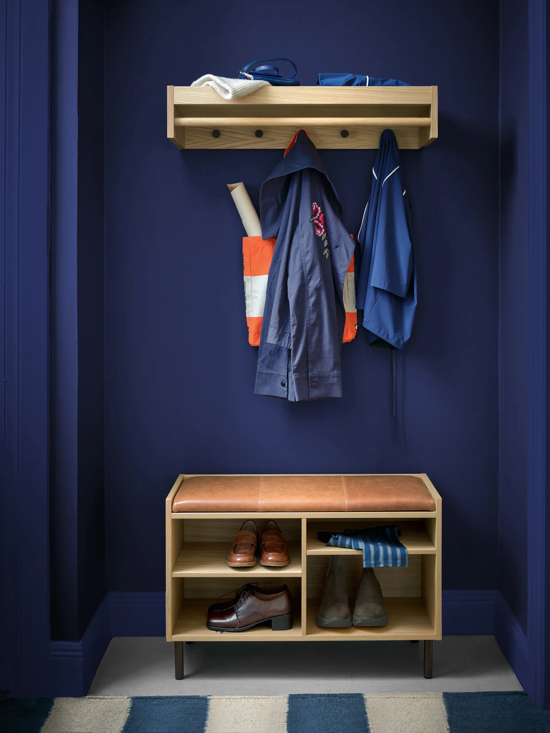 Gentle hatthylla, Ek, 78x15x32 cm Maze