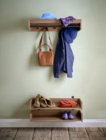 Gentle skohylla - Valnöt, 78x8x30 cm - Maze