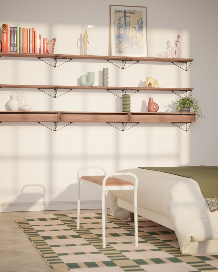 Pythagoras Shelf hyllplan, valnöt Maze