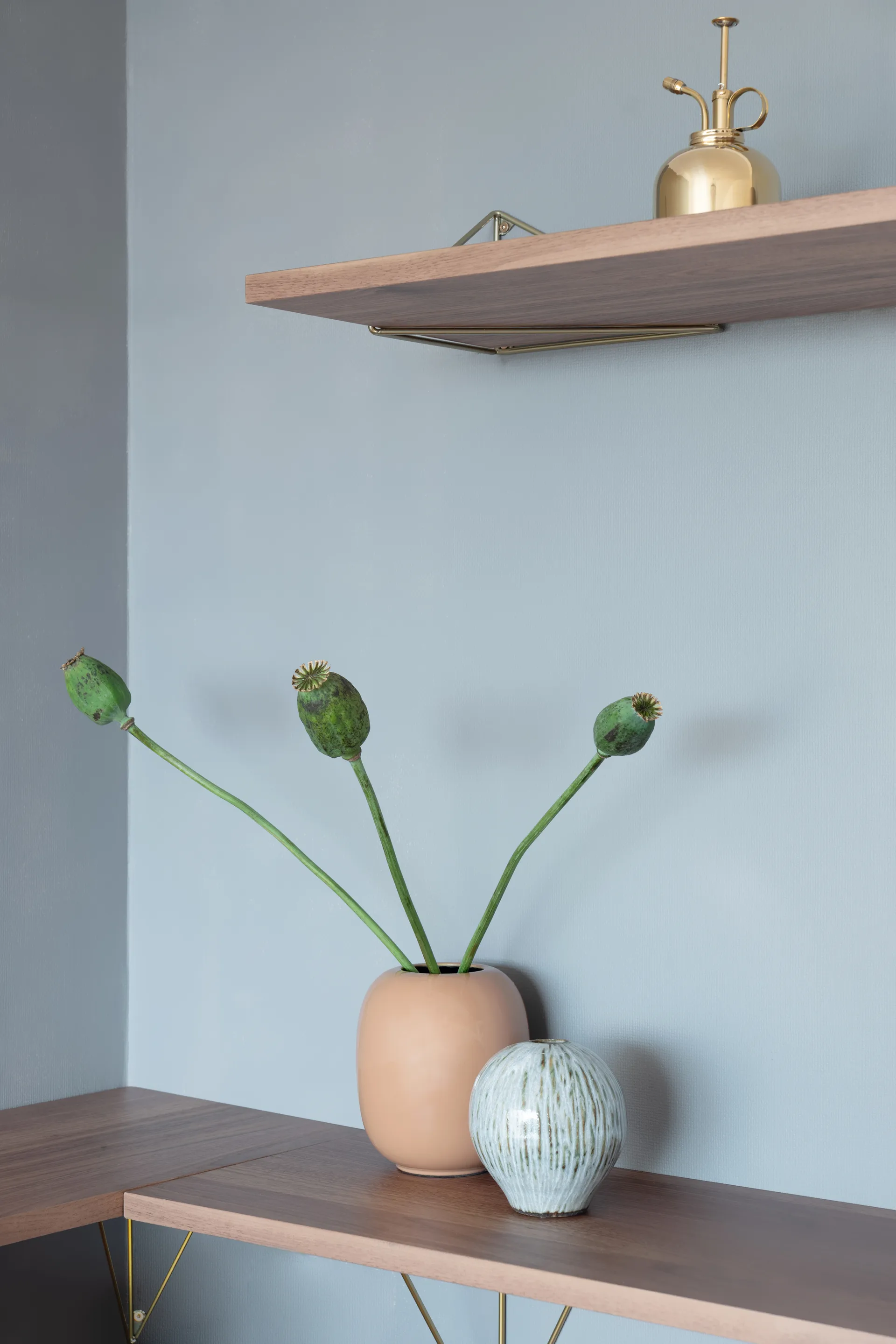 Pythagoras Shelf hyllplan, valnöt Maze