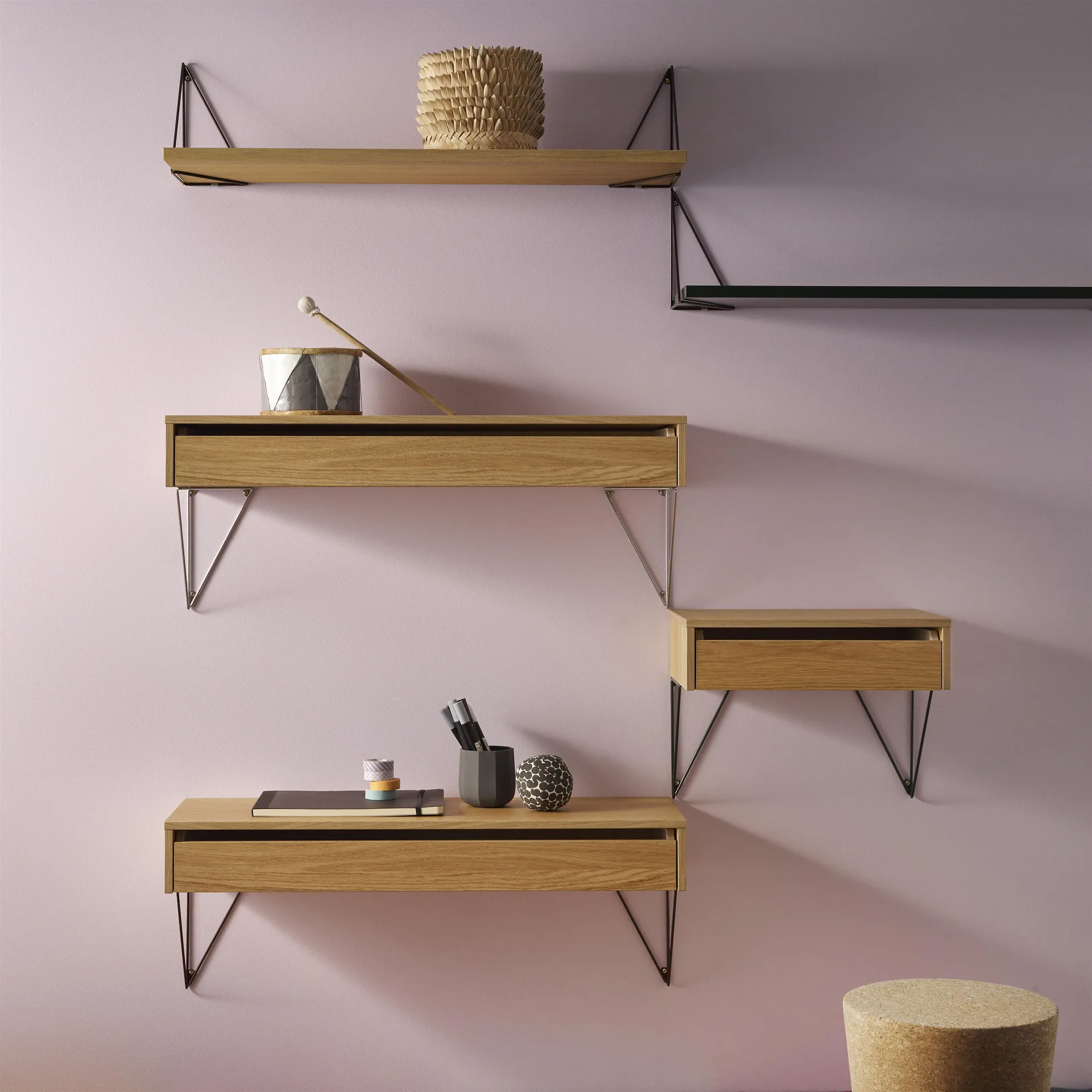 Pythagoras Shelf L hyllplan, ek Maze