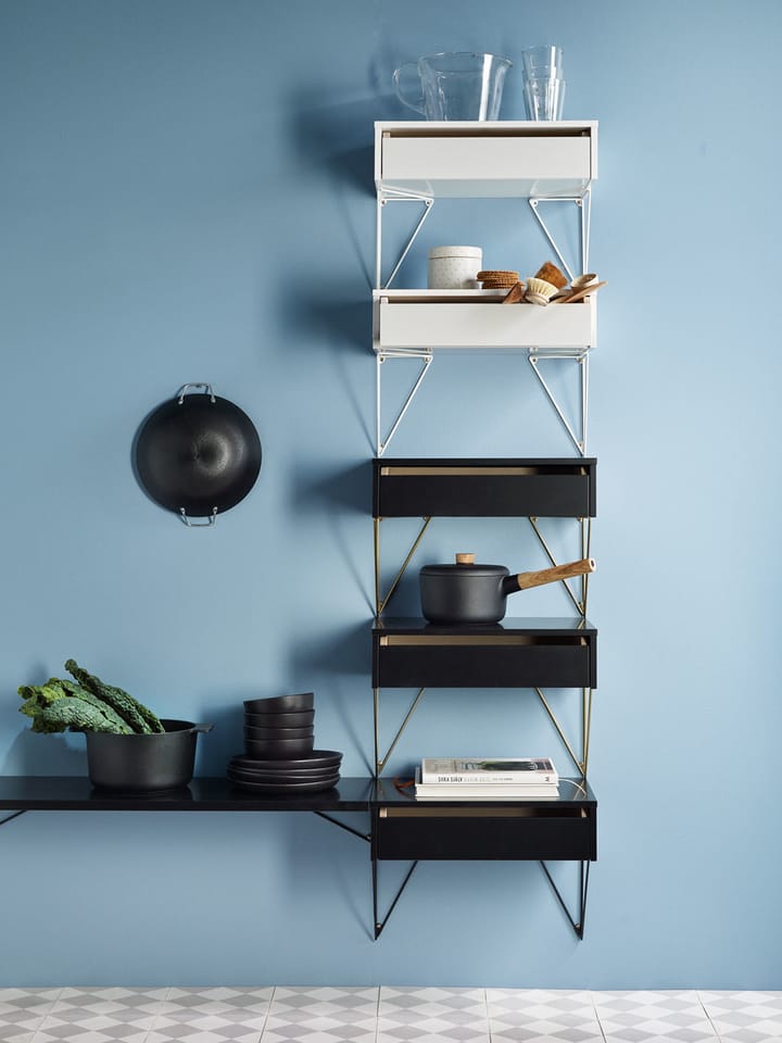 Pythagoras Shelf L hyllplan, svart Maze