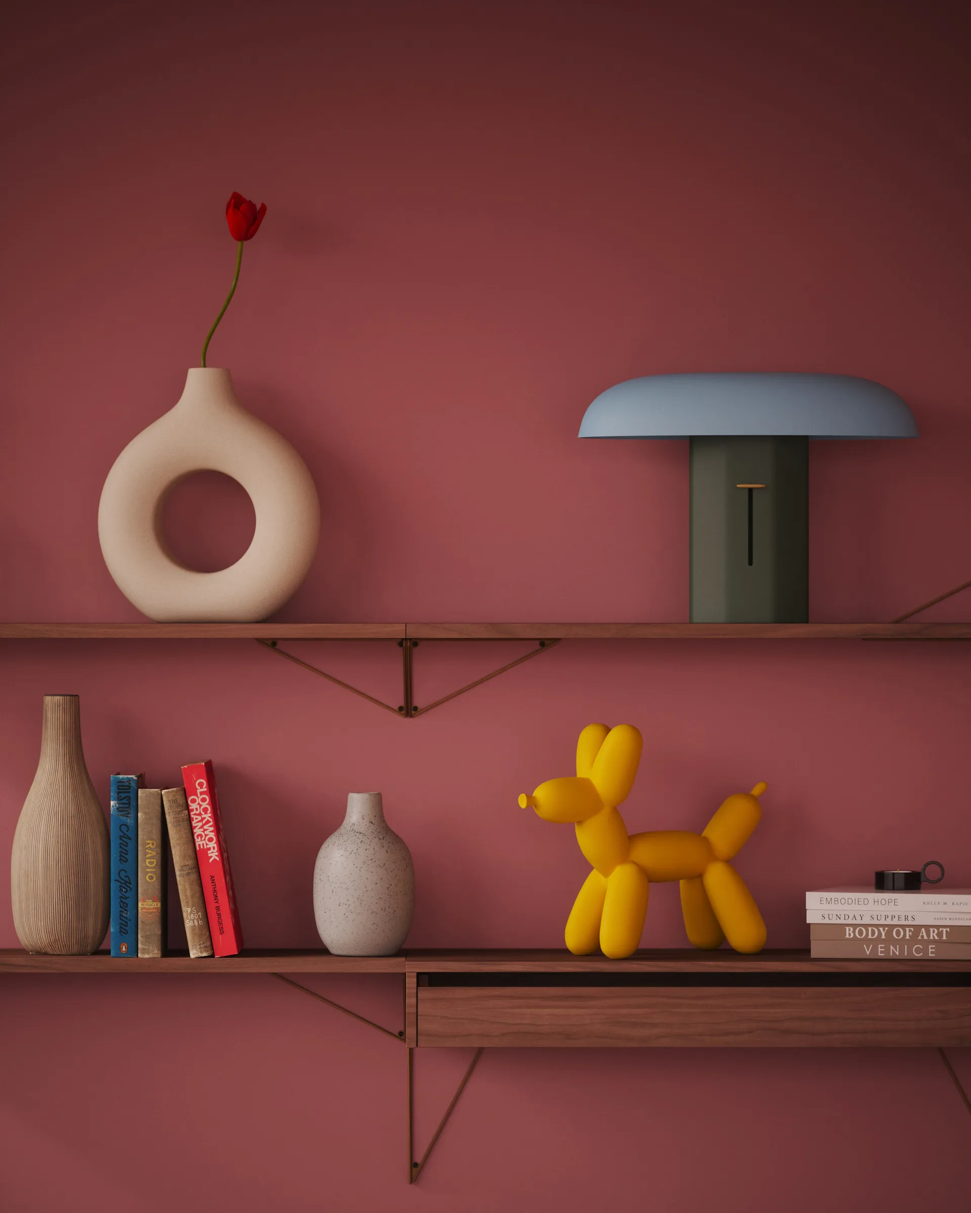 Pythagoras Shelf L hyllplan, Valnöt Maze