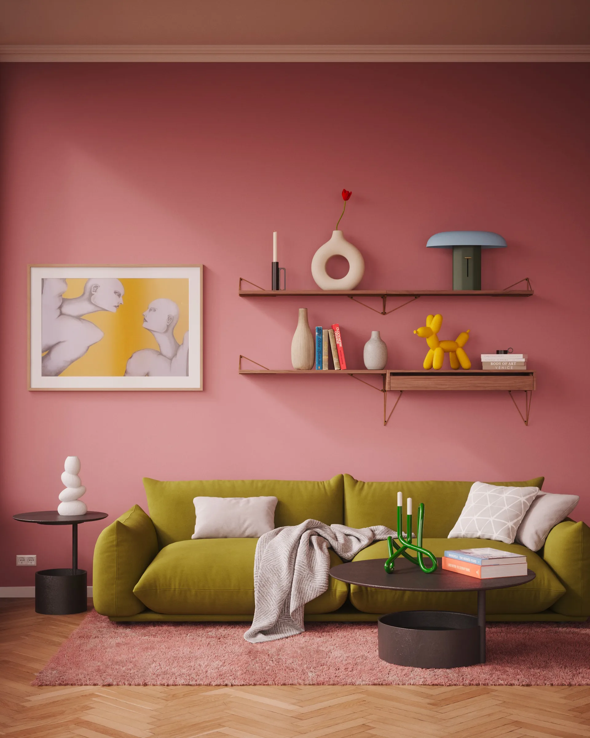 Pythagoras Shelf L hyllplan, Valnöt Maze