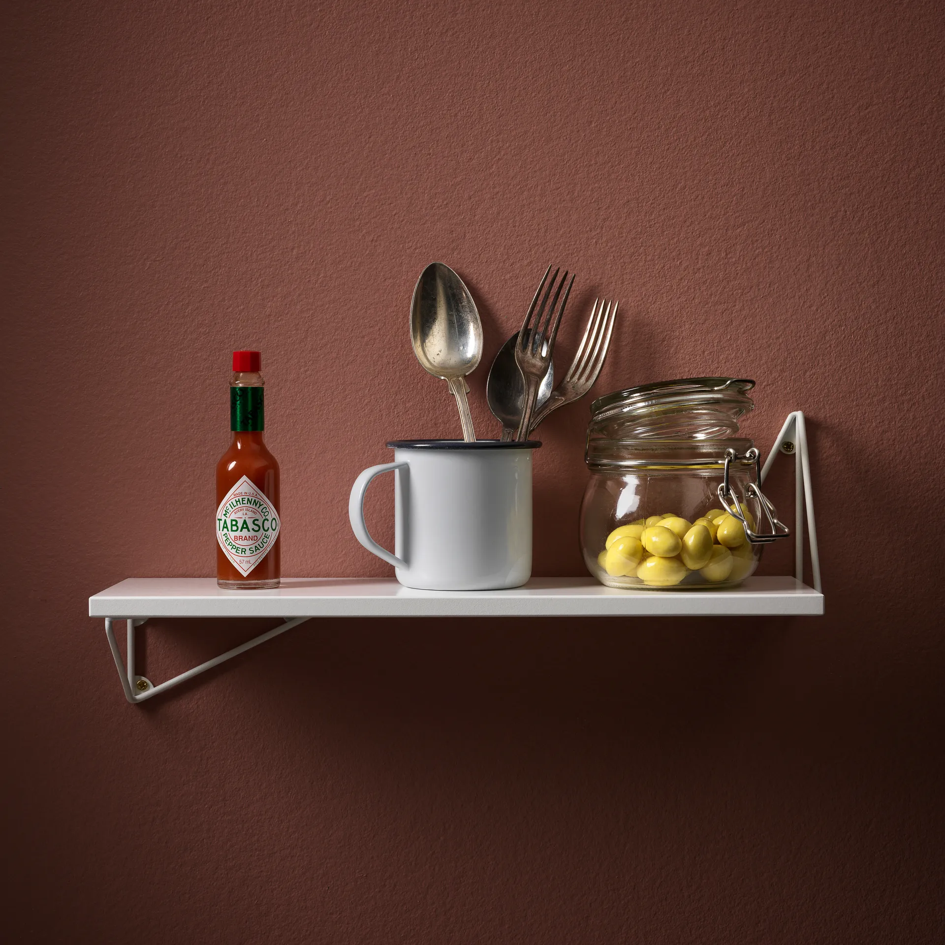 Pythagoras XS hylla, vit Maze