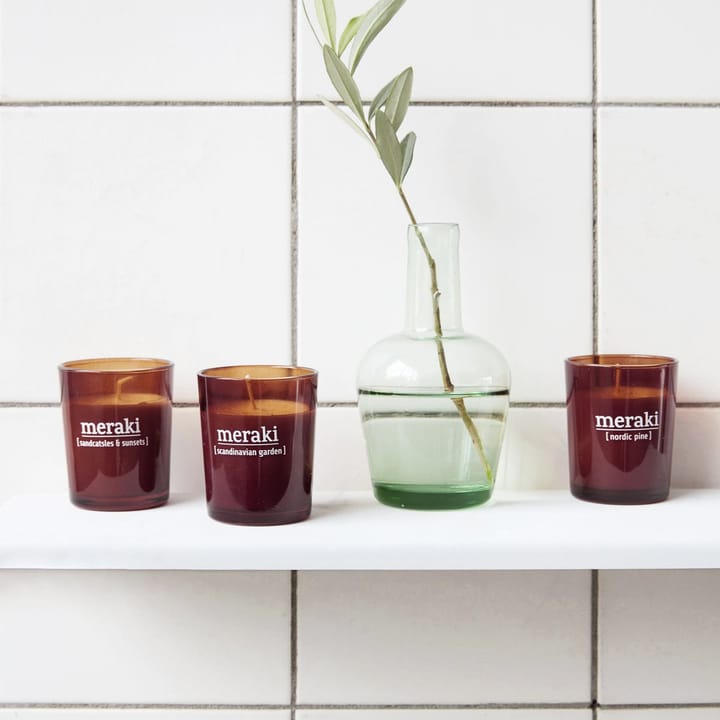 Meraki doftljus brunt glas 12 timmar, Scandinavian garden Meraki