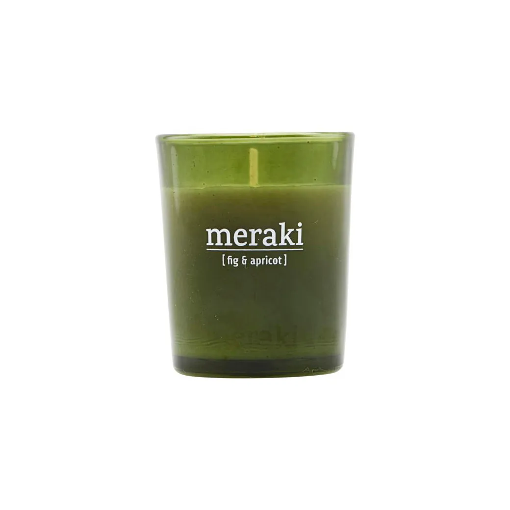 Meraki doftljus grönt glas 12 timmar, Fig-apricot Meraki