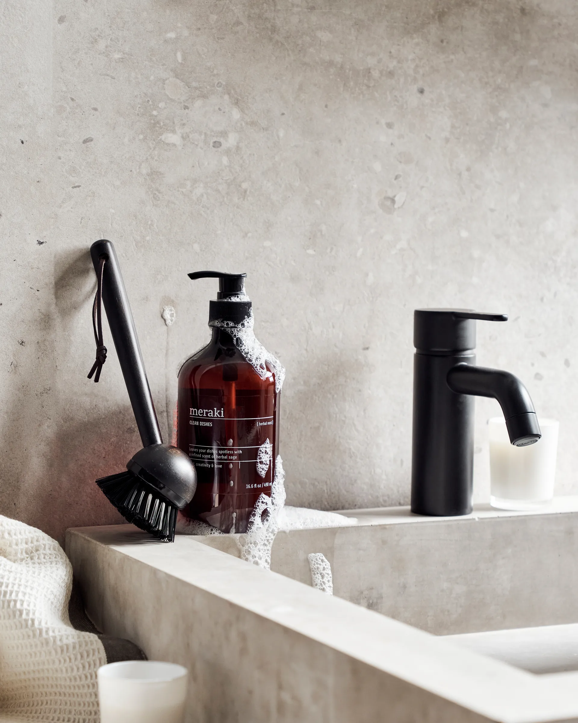 Meraki gåvoset diskmedel och diskborste, Herbal nest Meraki
