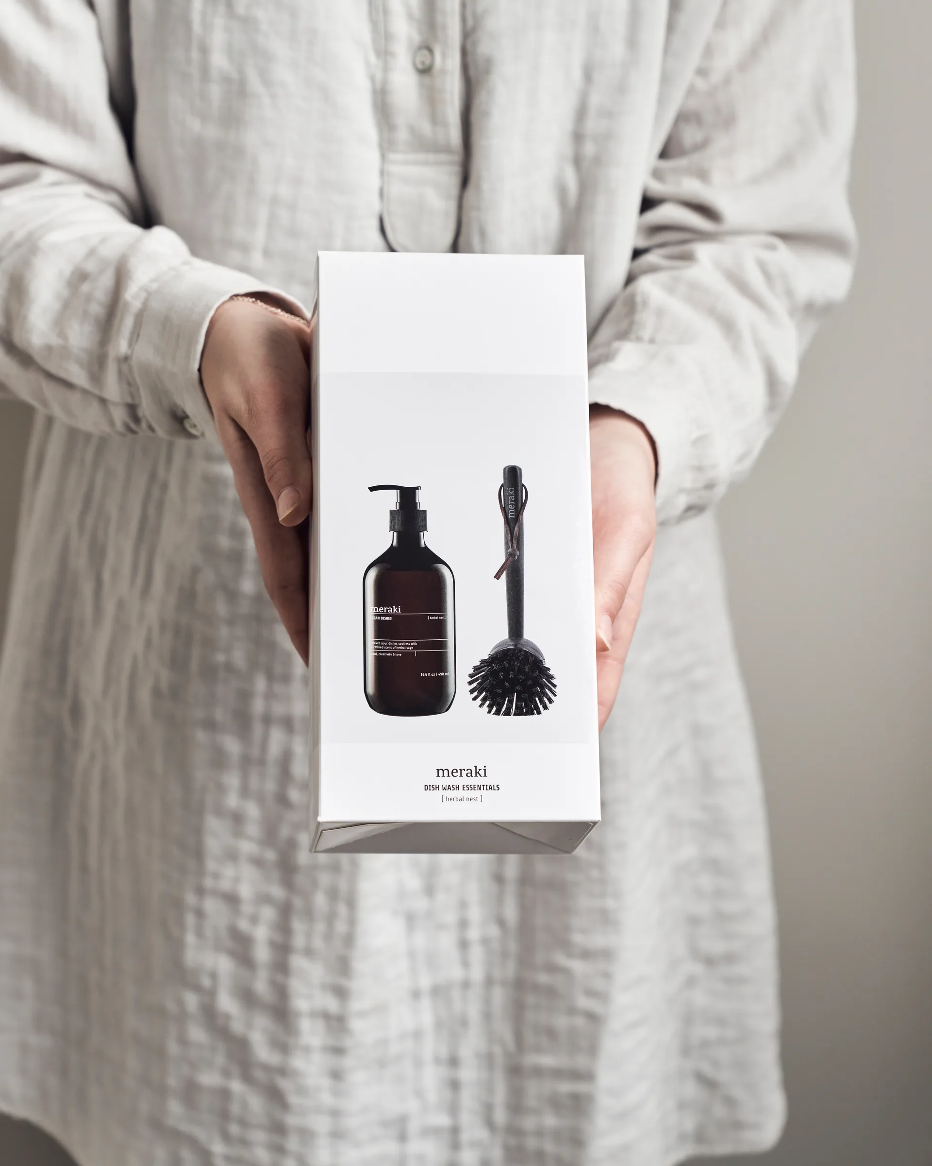 Meraki gåvoset diskmedel och diskborste, Herbal nest Meraki