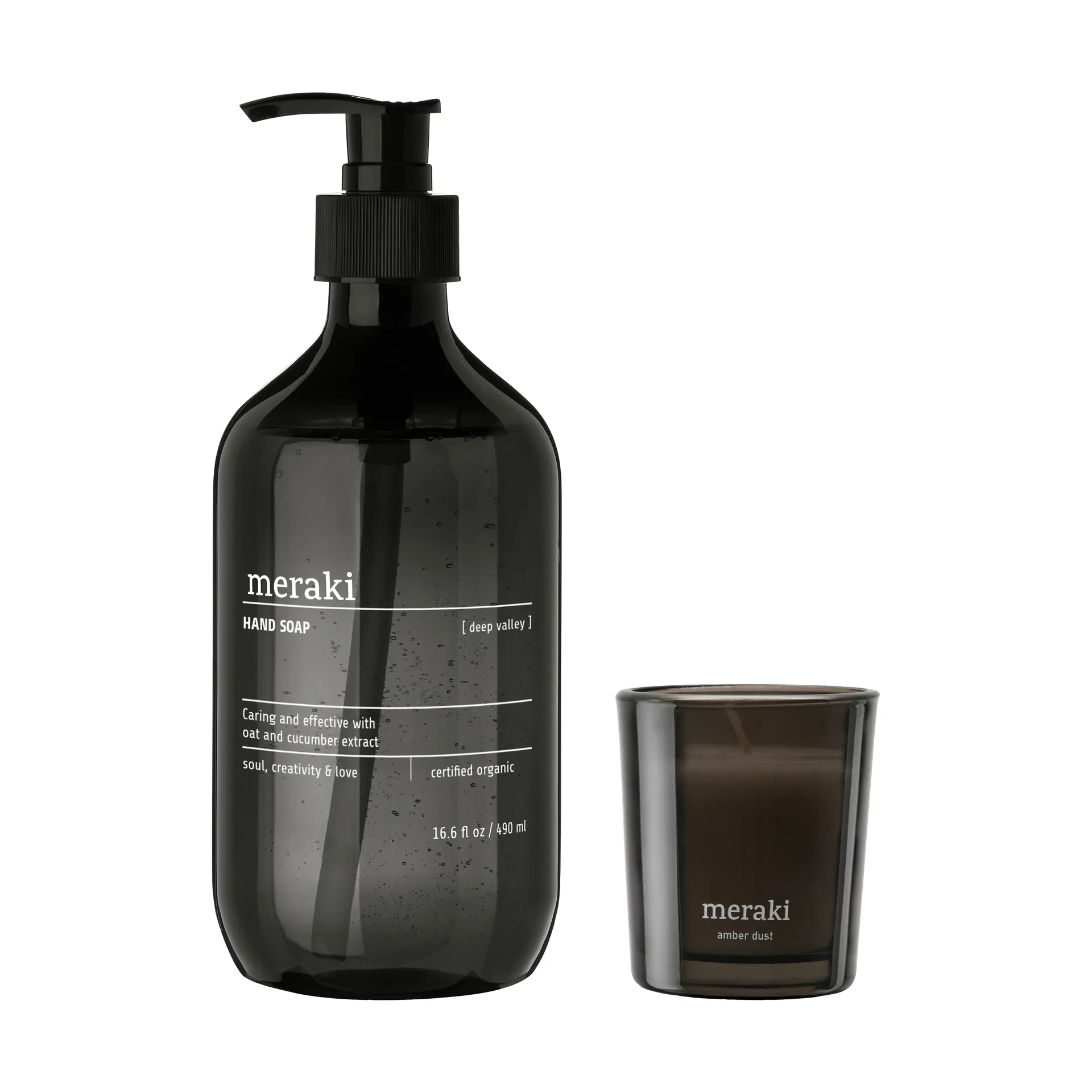 Meraki gåvoset handtvål och doftljus, Deep valley-Amber dust Meraki