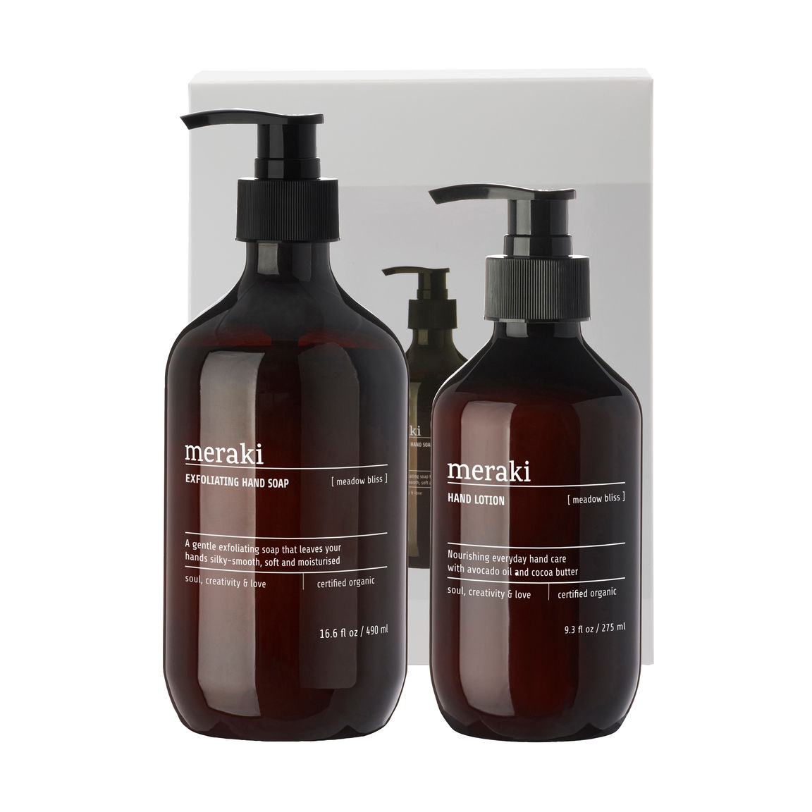 Meraki gåvoset, handtvål och handlotion Meadow bliss