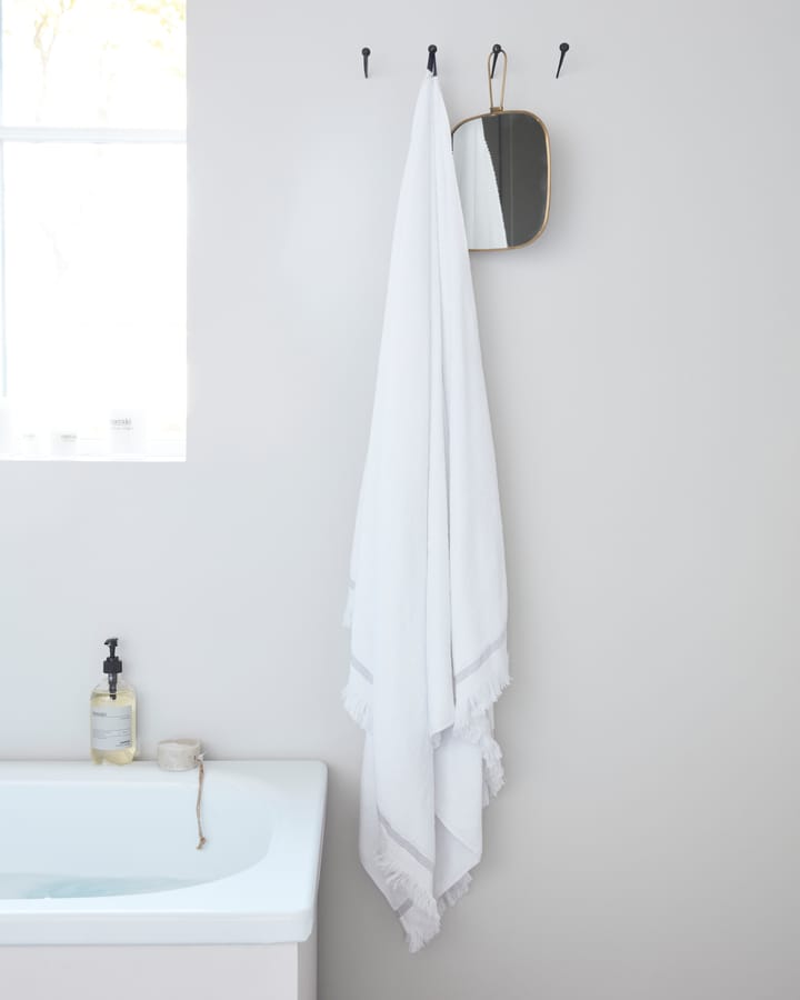 Meraki handduk vit med grå streck - 100x180 cm - Meraki
