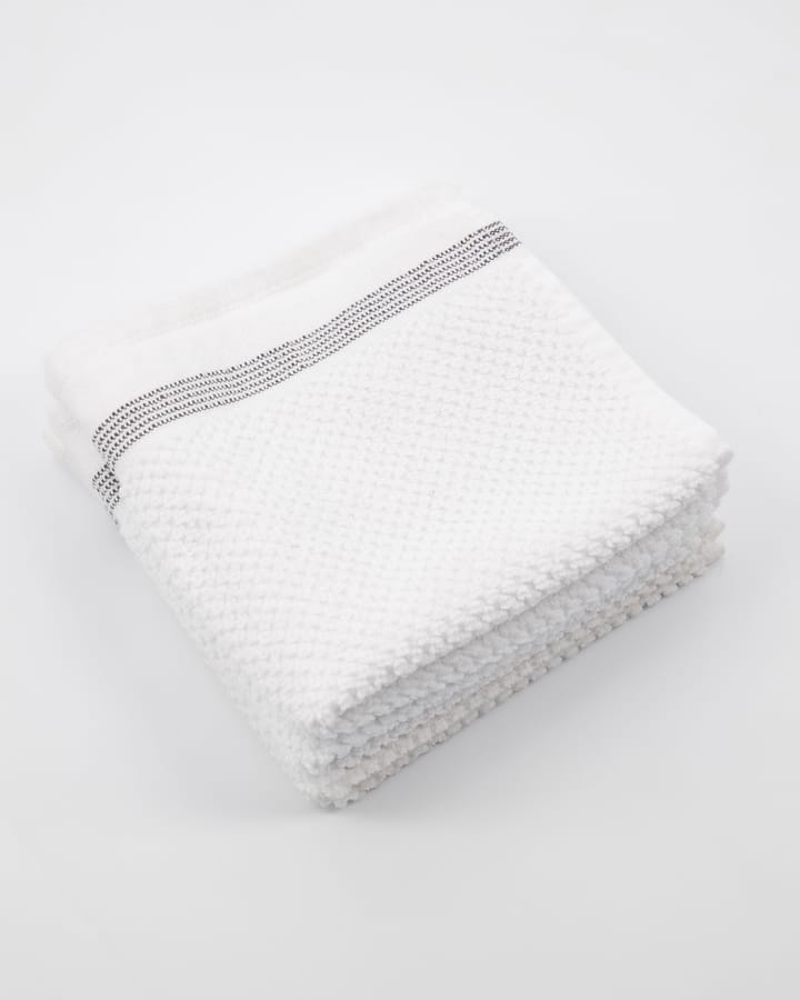 Meraki handduk vit med grå streck 3-pack - 30x30 cm - Meraki