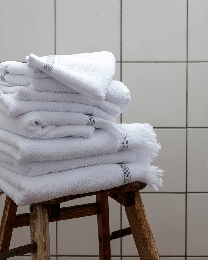 Meraki handduk vit med grå streck 3-pack - 30x30 cm - Meraki