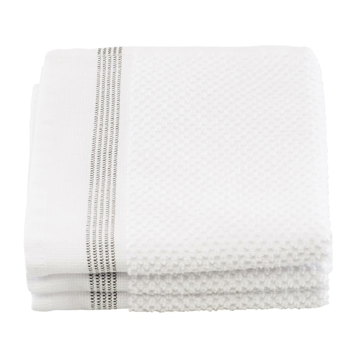 Meraki handduk vit med grå streck 3-pack - 30x30 cm - Meraki