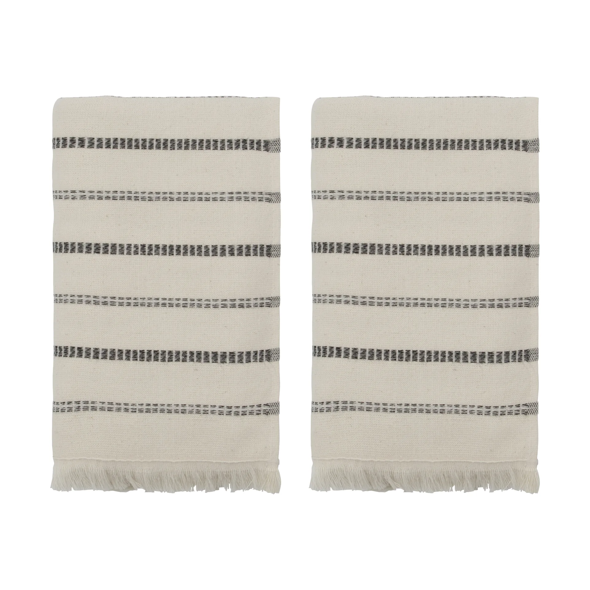 True handduk 2 delar, Off-White-svart, 50x100 cm Meraki