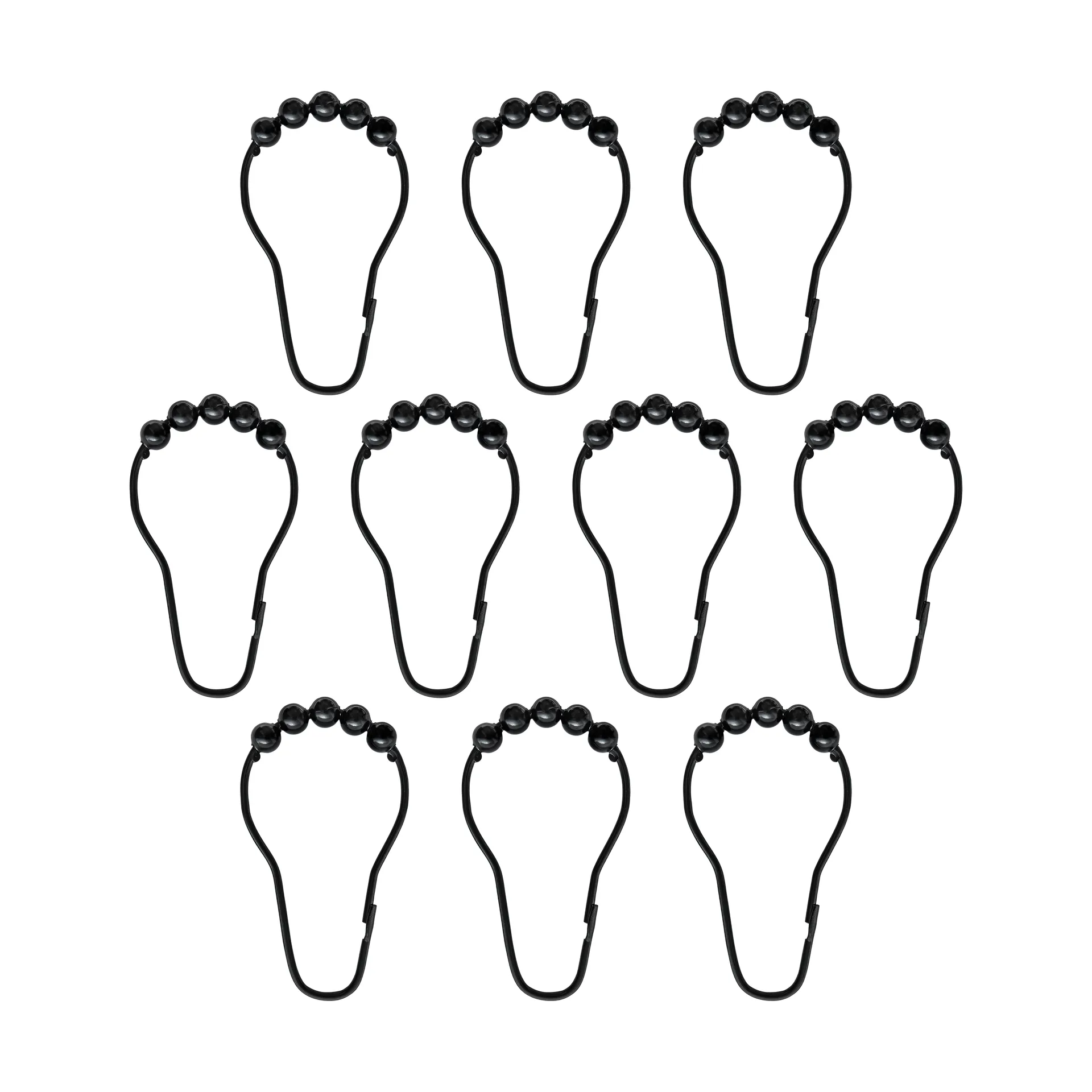 Aqua krokar till duschdraperi 10-pack, Svart Mette Ditmer