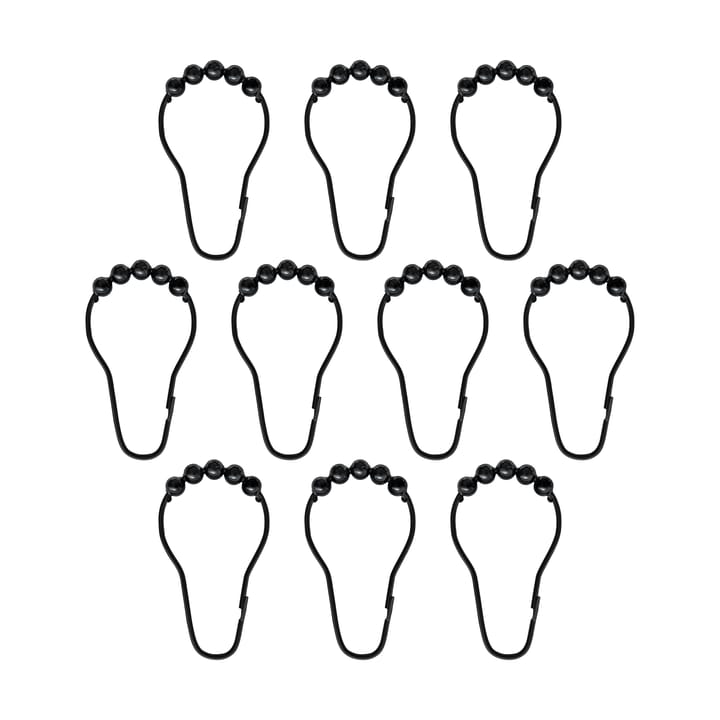Aqua krokar till duschdraperi 10-pack - Svart - Mette Ditmer