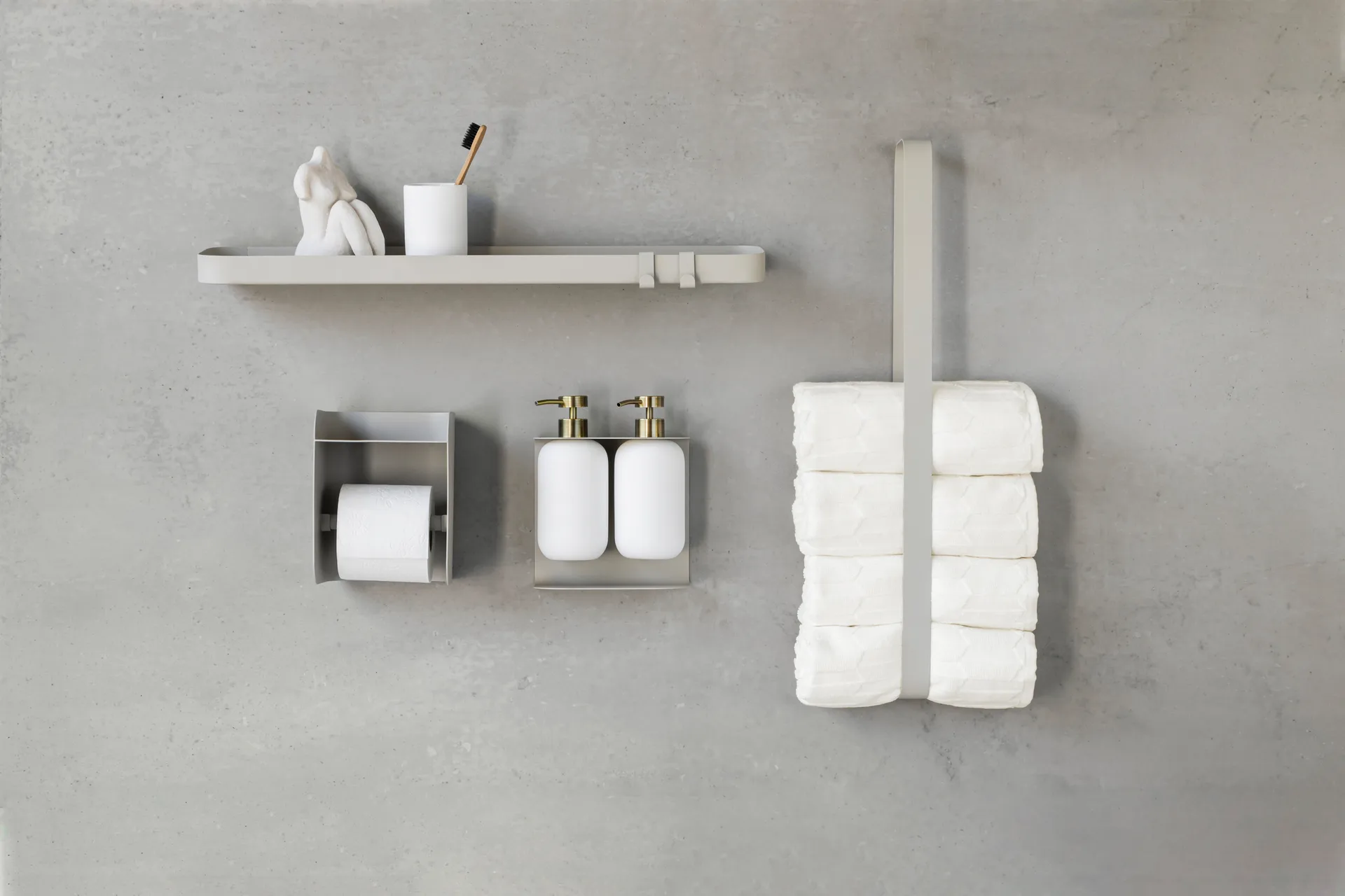 Carry krokar 4-pack, Sand grey Mette Ditmer