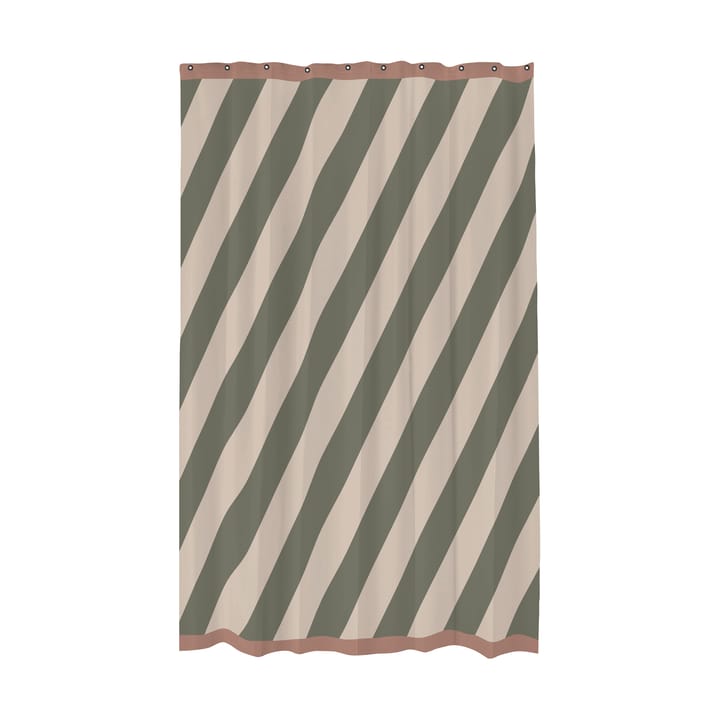 Diagonal duschdraperi 150x200 cm - Dark olive - Mette Ditmer