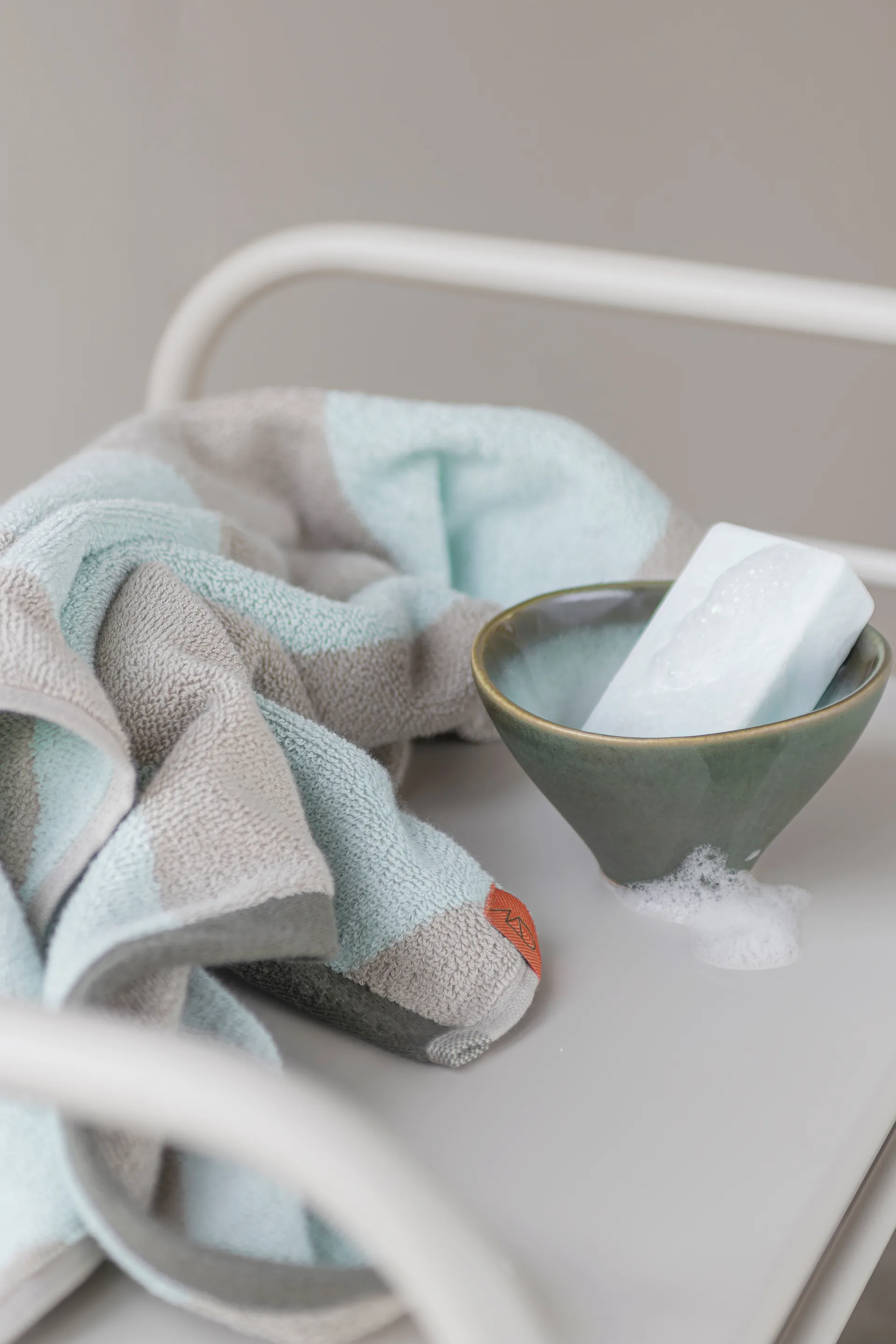Diagonal gästhandduk 40x55 cm 2-pack, Mint Mette Ditmer