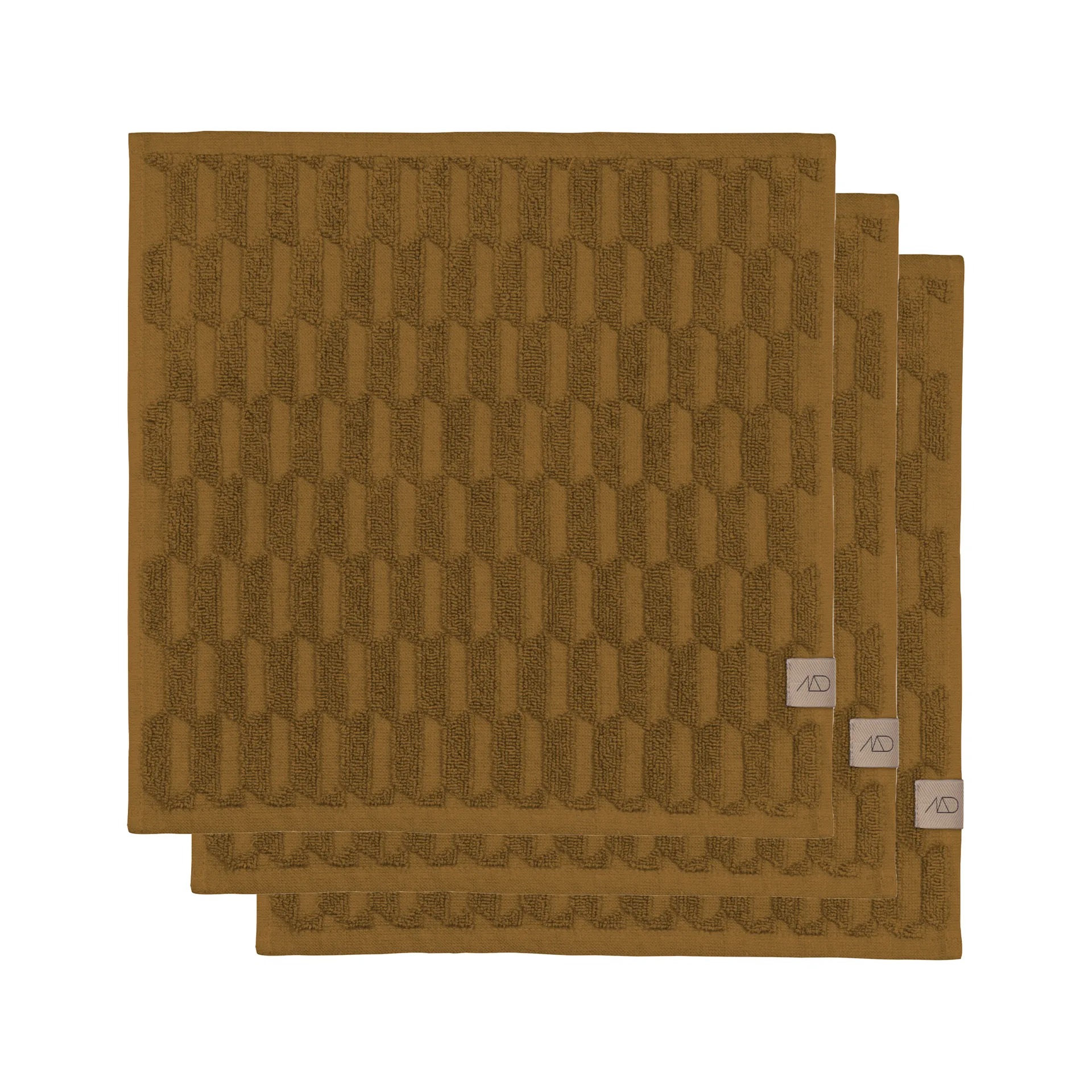 Geo handduk 30x30 cm 3-pack, Curry Mette Ditmer