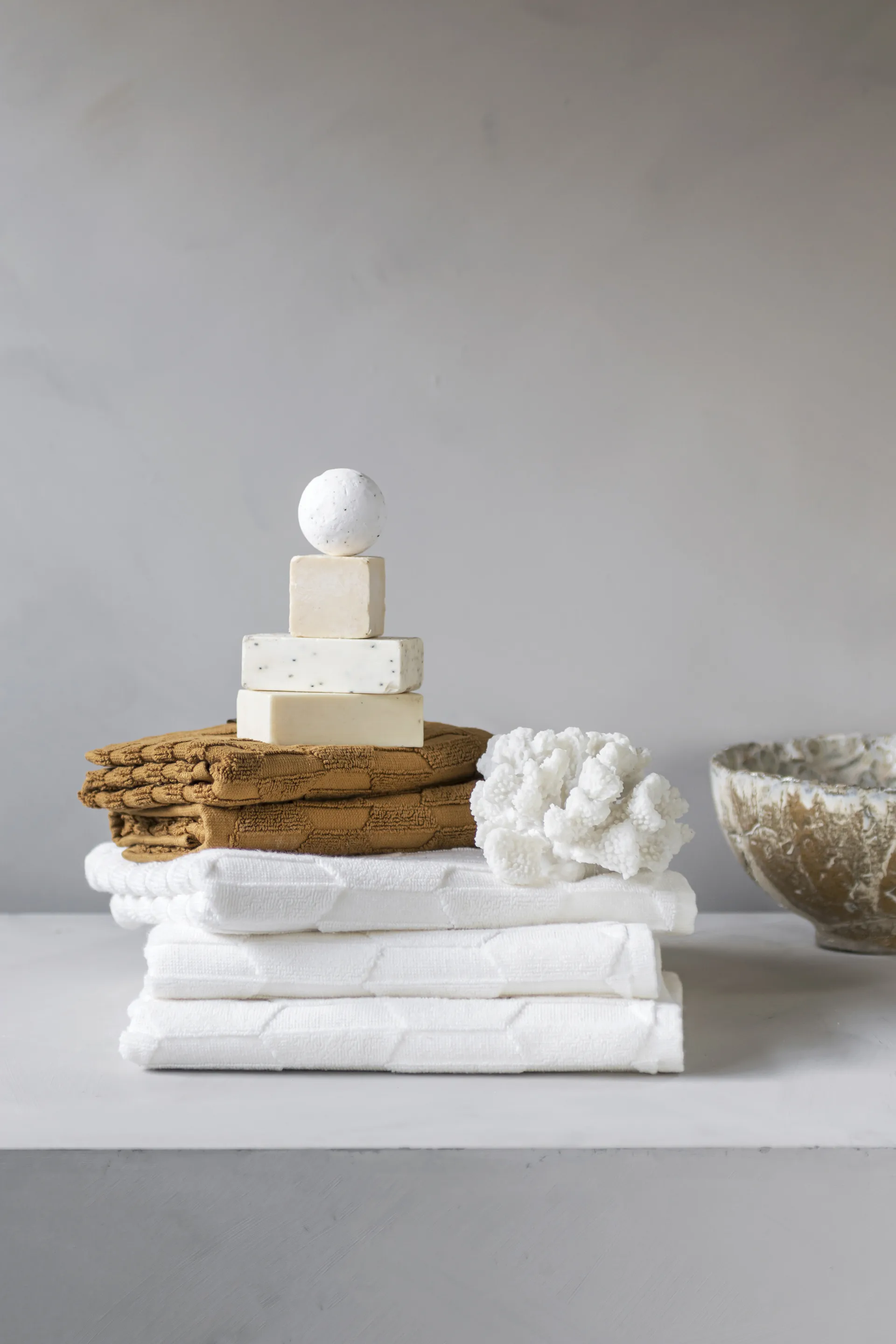 Geo handduk 30x30 cm 3-pack, Curry Mette Ditmer