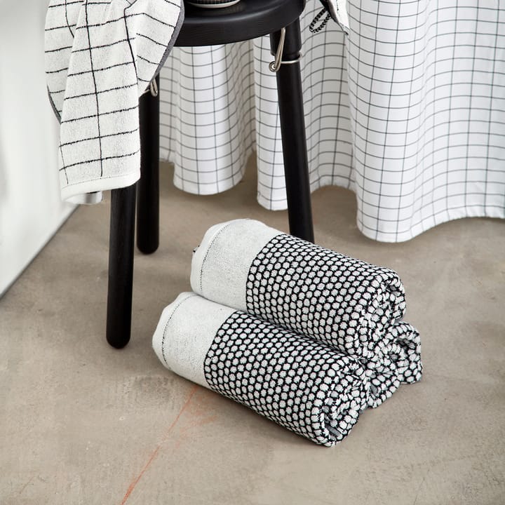 Grid badhandduk 70x140 cm, Svart-off white Mette Ditmer
