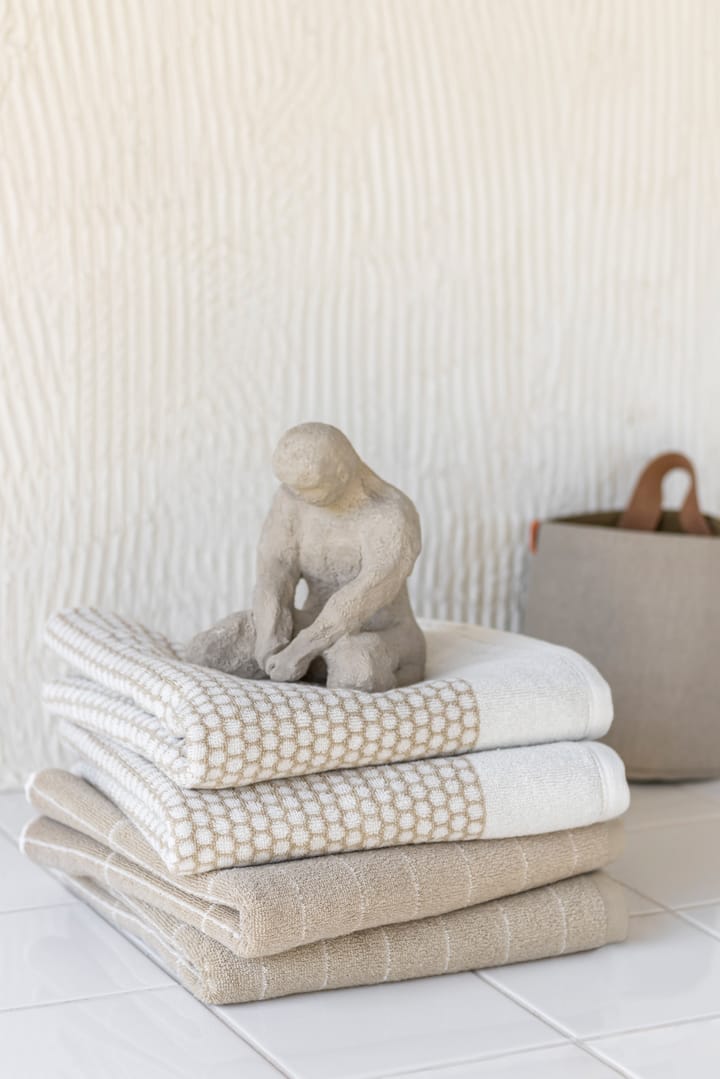 Grid gästhandduk 38x60 cm 2-pack, Sand-off white Mette Ditmer