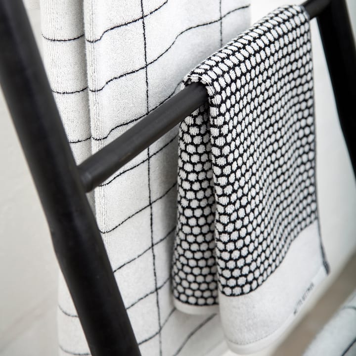 Grid gästhandduk, Svart-off white Mette Ditmer