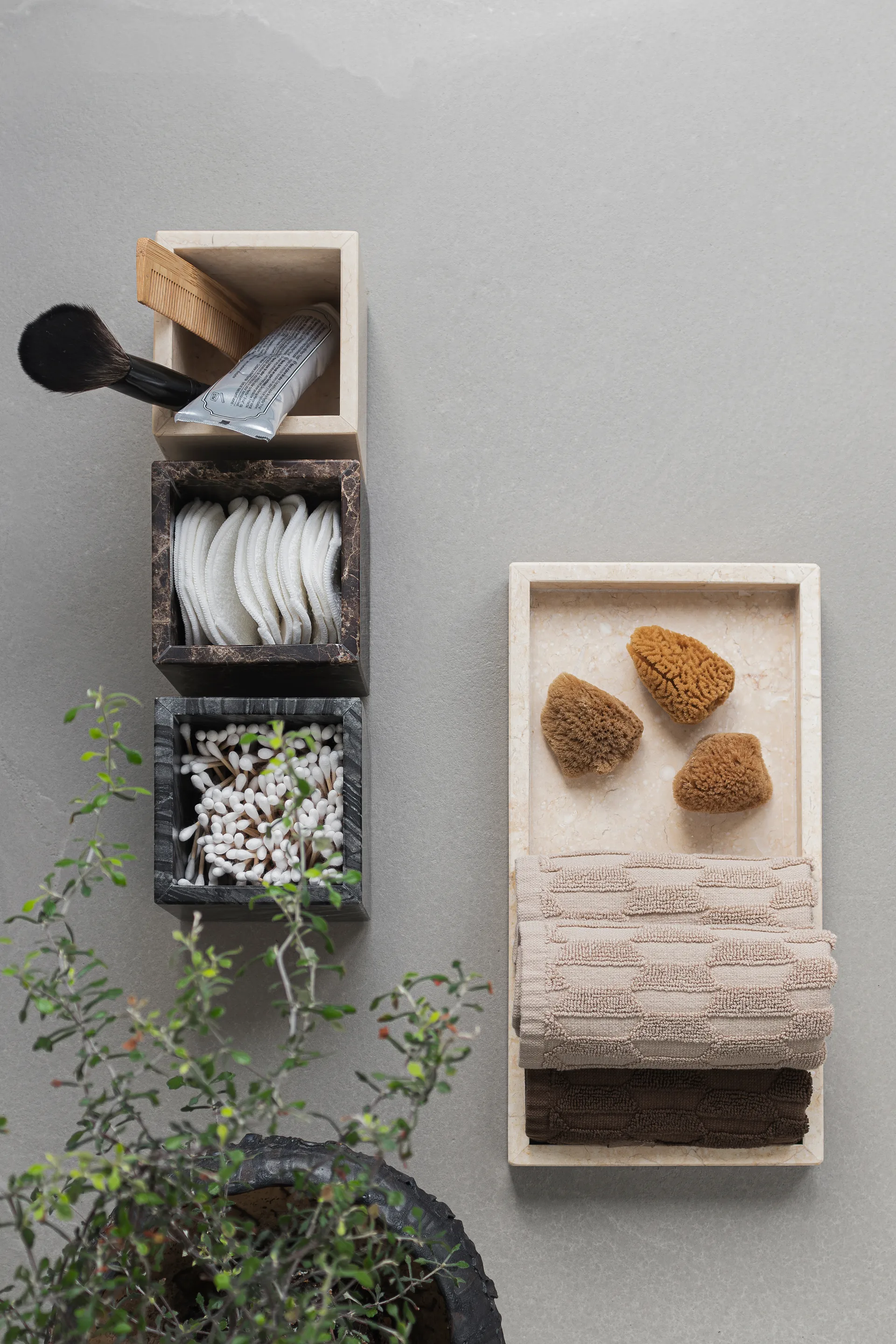 Marble kub 8,5x8,5 cm, Black-grey Mette Ditmer