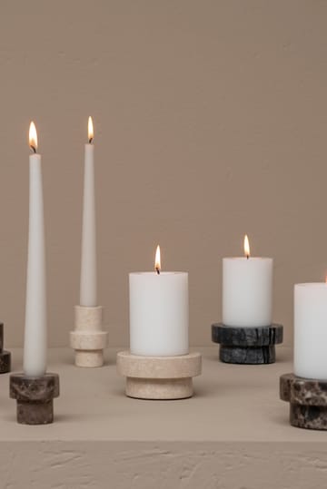 Marble ljusstake för blockljus 5 cm - Sand - Mette Ditmer