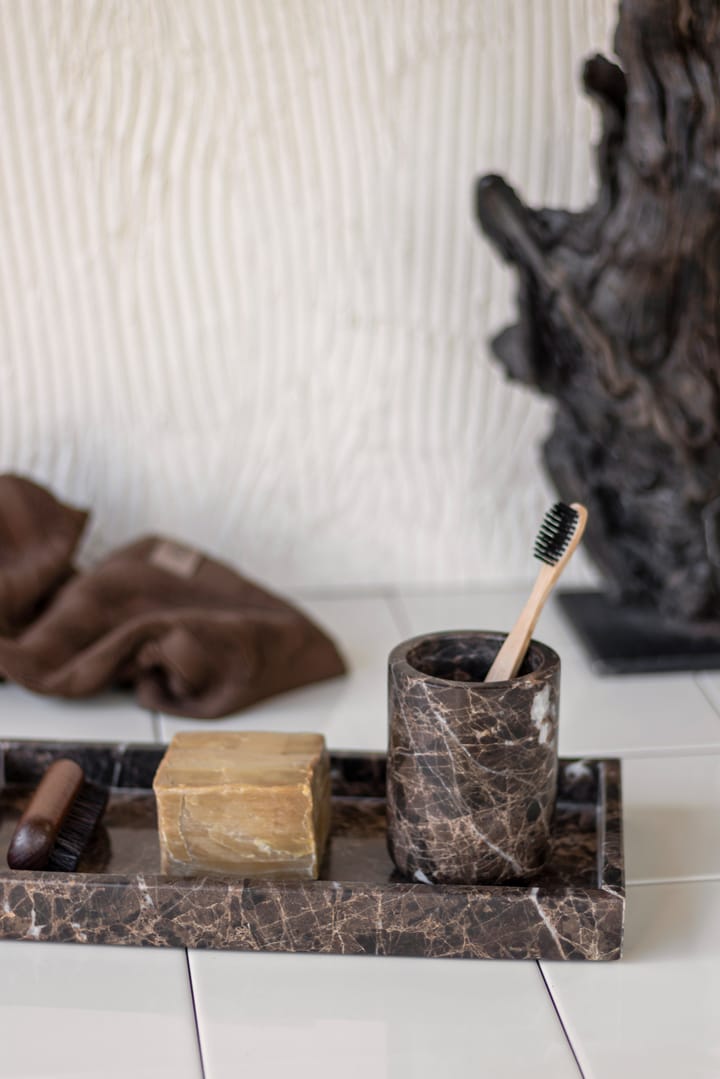 Marble tandborsthållare 10 cm, Brun Mette Ditmer