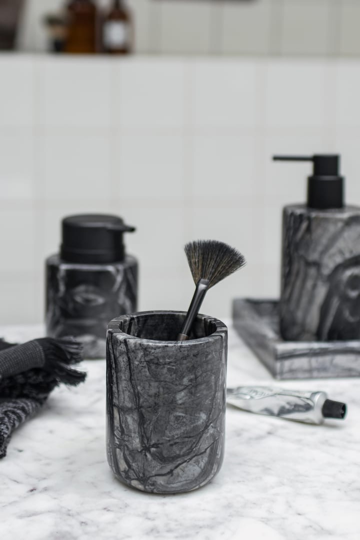 Marble tandborsthållare 10 cm, Svart-grå Mette Ditmer